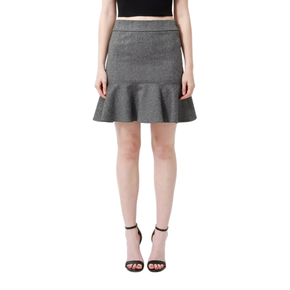 BALENCIAGA | Woven Ruffled Gray Mini Skirt in Size FR 34 / US 2 - Picture 1 of 8